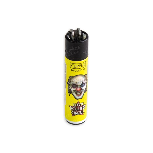 Isqueiro Grande Clipper Lion Rolling Circus Edgar Allan - Amarelo
