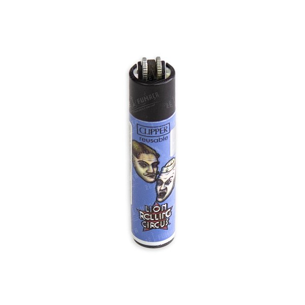 Isqueiro Grande Clipper Lion Rolling Circus Silverfuck & Jellybelly - Azul