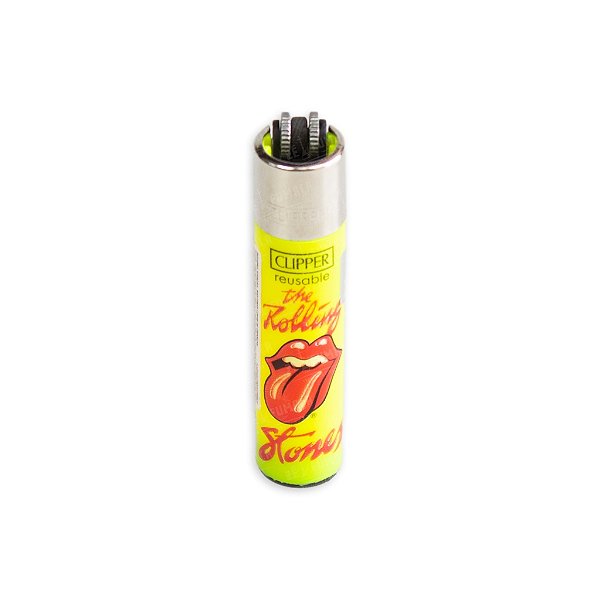 Isqueiro Clipper Grande Lion Rolling Stones - Amarelo