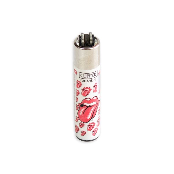 Isqueiro Clipper Grande Lion Rolling Stones - Branco