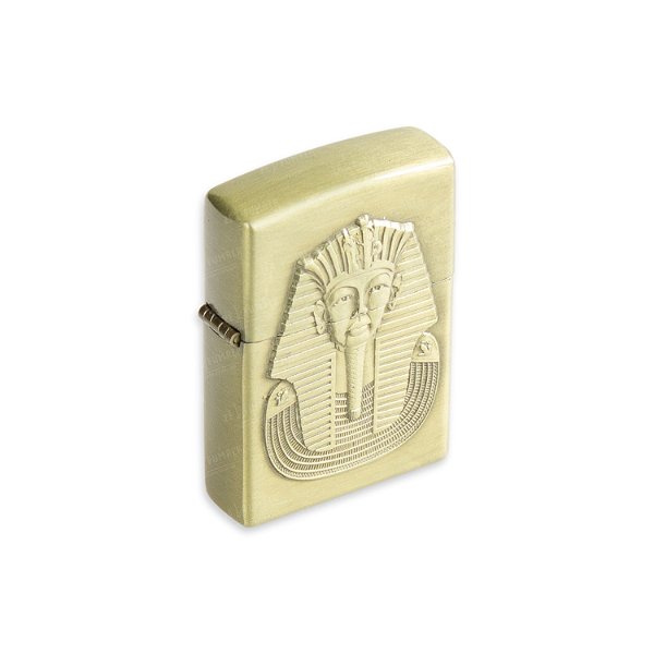 Isqueiro de Fluido Faraó IV - Dourado Envelhecido