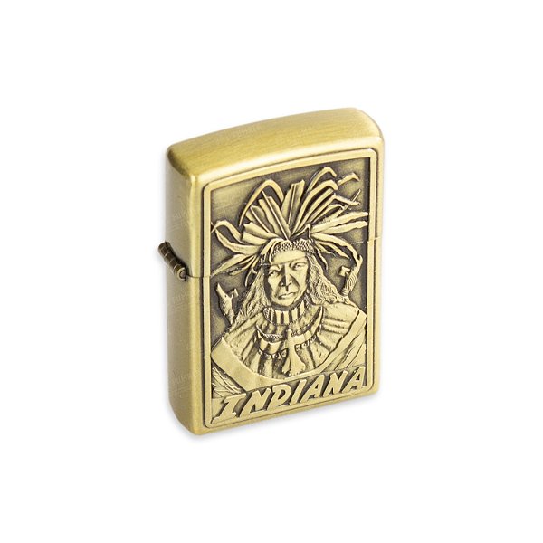 Isqueiro de Fluido Indiana IV- Dourado Envelhecido