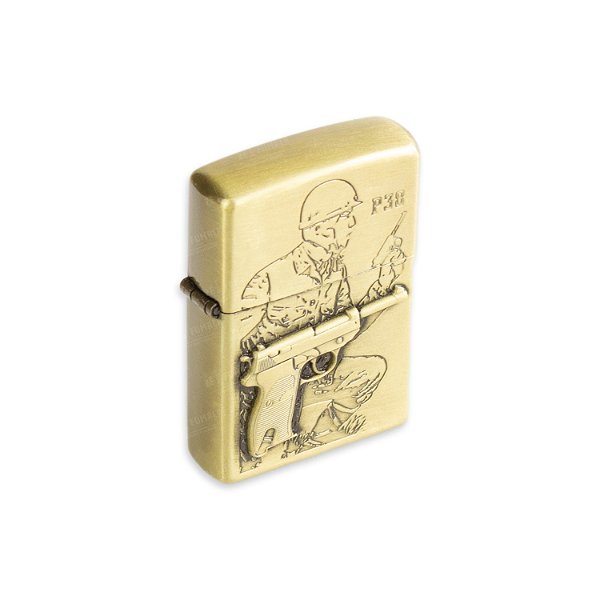 Isqueiro de Fluido P38 - Dourado Envelhecido