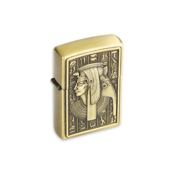 Isqueiro de Fluido Cleópatra IV - Dourado Envelhecido