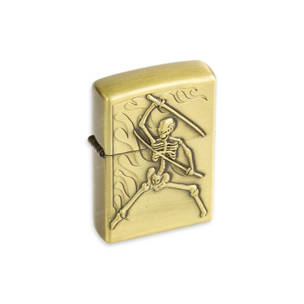 Isqueiro de Fluido Esqueleto II - Dourado Envelhecido