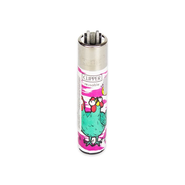 Isqueiro Clipper Grande Mutant Animals - Mix Rosa Verde