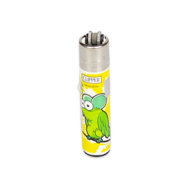 Isqueiro Clipper Grande Mutant Animals - Mix Amarelo Verde