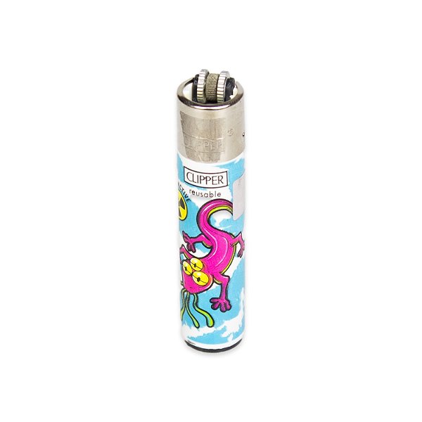 Isqueiro Clipper Grande Mutant Animals - Mix Azul Rosa