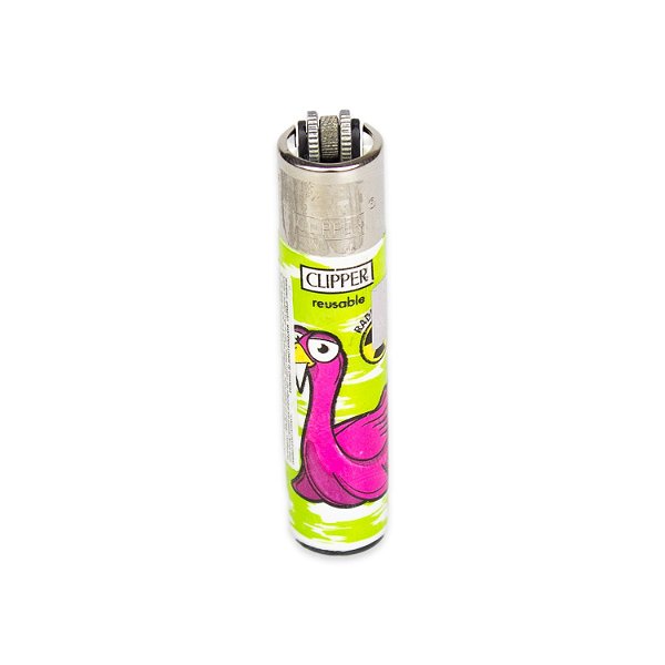 Isqueiro Clipper Grande Mutant Animals - Mix Verde Rosa