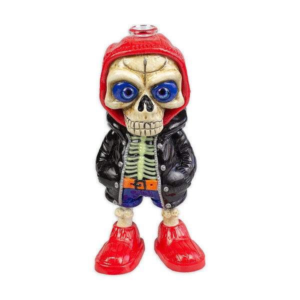 Bong de Vidro Skull Abduzido Gold Line