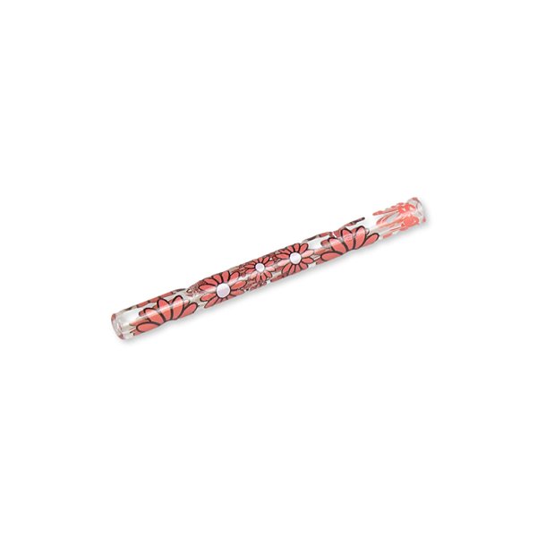 Piteira de Vidro Longa Oikos 6mm - Flores Rosa