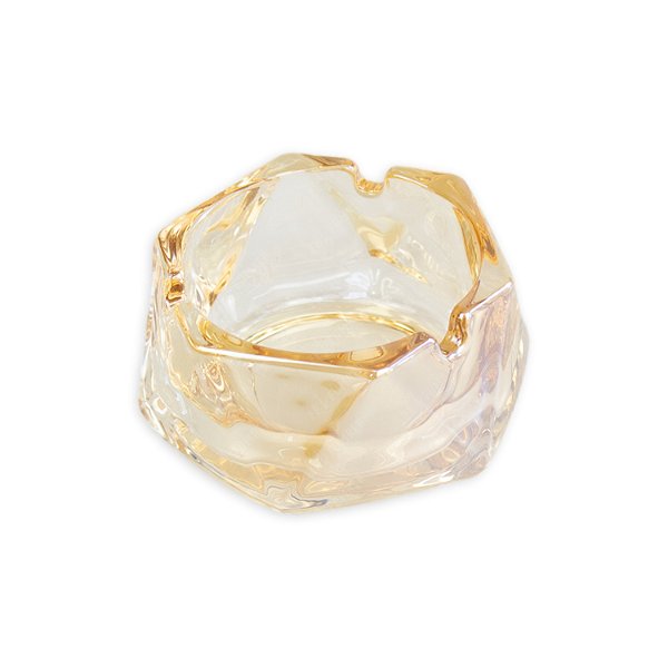 Cinzeiro de Vidro Diamond (Diamante) - Dourado