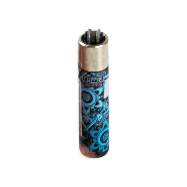 Isqueiro Clipper Grande Pattern Mandala – Azul Claro