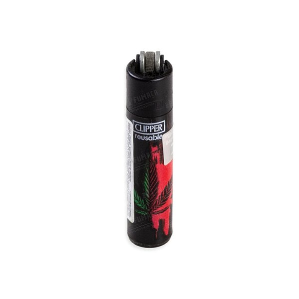 Isqueiro Micro Clipper Half Leaf – Verde e Vermelho