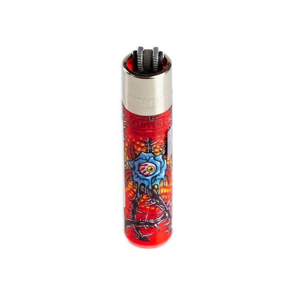 Isqueiro Clipper Grande Thorns & Roses – Vermelho