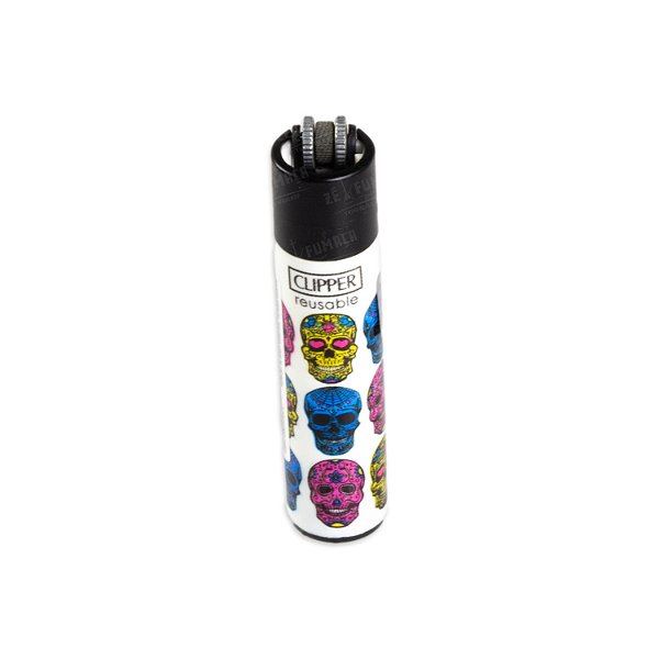 Isqueiro Clipper Grande Triple Skull 1/4