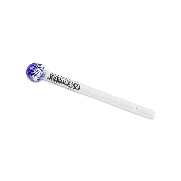 Piteira de Vidro Longa 5mm Bocal Bolinha To Na Bê -Mix Branco e Azul