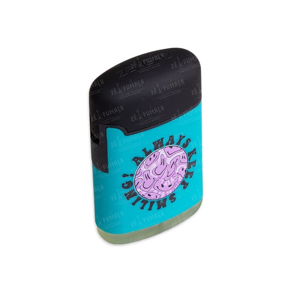 Isqueiro Maçarico Zengaz Always Keep Smiling - Mix Azul e Preto