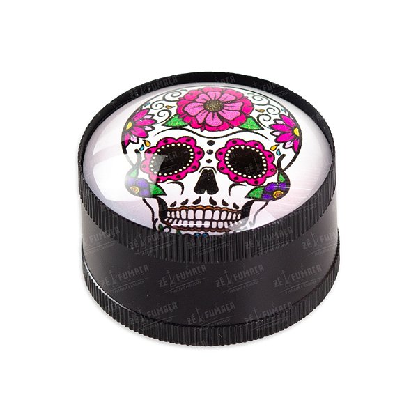 Dichavador de Metal 3D Caveira Mexicana III - Preto