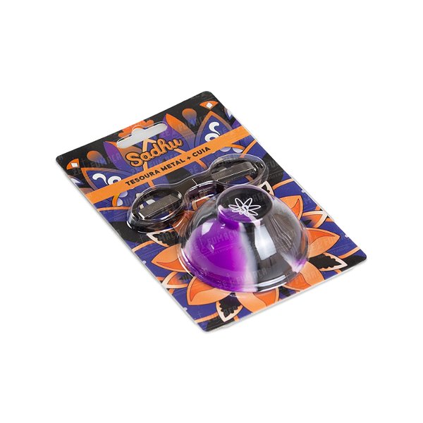Kit Tesoura + Cuia Sadhu - Preto, Branco e Roxo