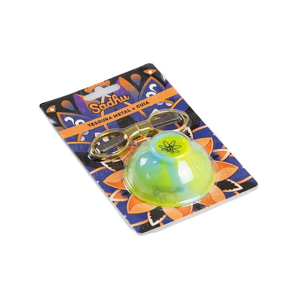 Kit Tesoura + Cuia Sadhu - Verde e Azul Claro