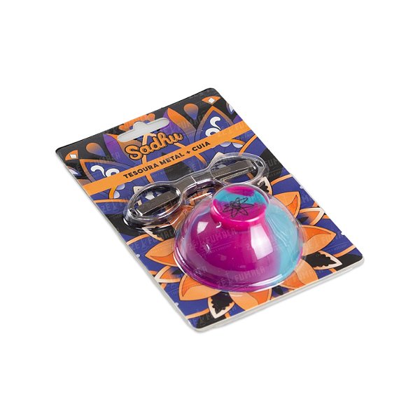 Kit Tesoura + Cuia Sadhu - Rosa e Azul