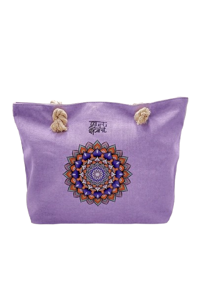 Bolsa De Praia Guru Spirit Mandalas -Lilás