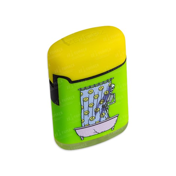 Isqueiro Maçarico Zengaz Skeleton Box - Mix Verde e Amarelo