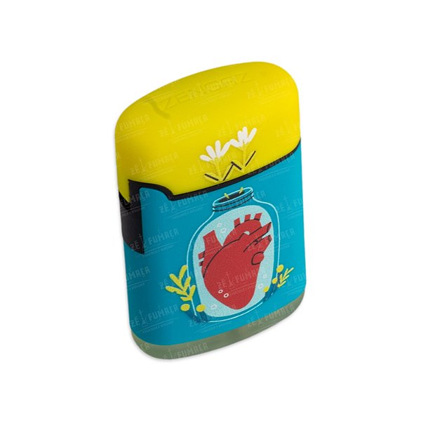 Isqueiro Maçarico Zengaz Heart - Mix Azul e Amarelo