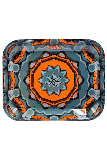 Bandeja de Metal Grande Sadhu - Mix Laranja e Cinza
