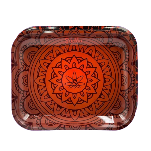 Bandeja de Metal Grande Sadhu - Mix Laranja e Marrom