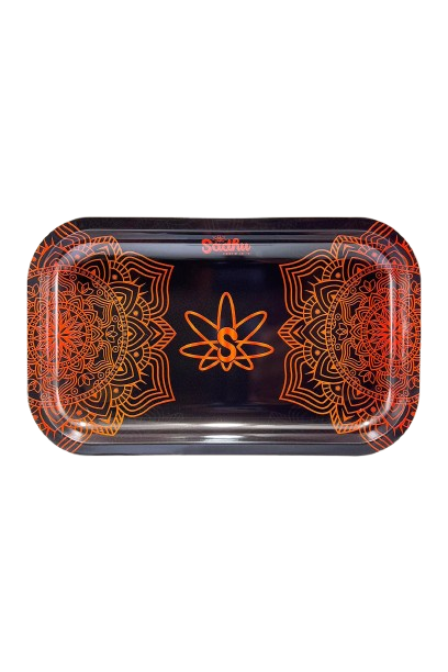 Bandeja de Metal Média Sadhu - Mandala Laranja