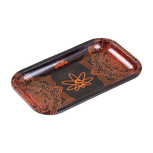 Bandeja de Metal Média Sadhu - Mandala Laranja