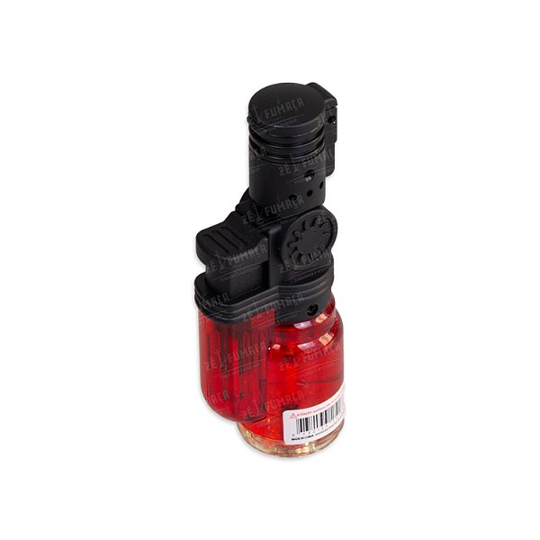 Isqueiro Maçarico Firestar Bico Móvel (1 Chama) - Vermelho Translúcido