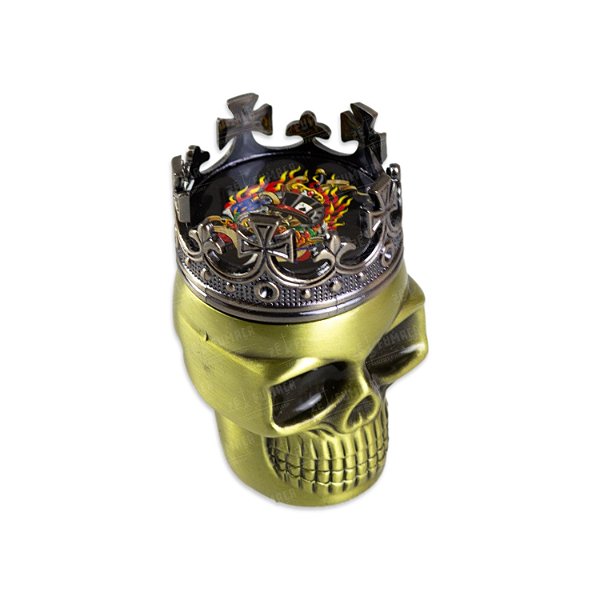 Dichavador de Metal Ouro Envelhecido - Caveira Rei