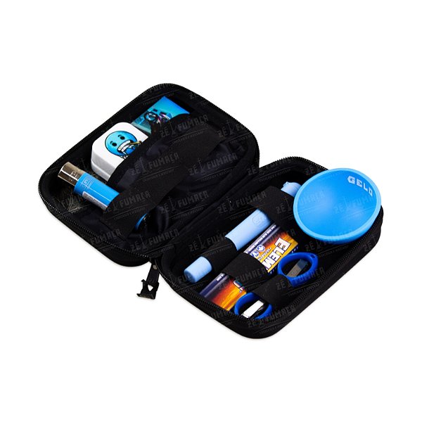 Kit Case Clássico Puff Preto - Azul