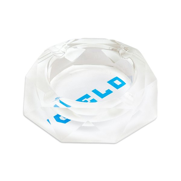 Cinzeiro de Vidro Gelo (Diamante) - Branco Logo