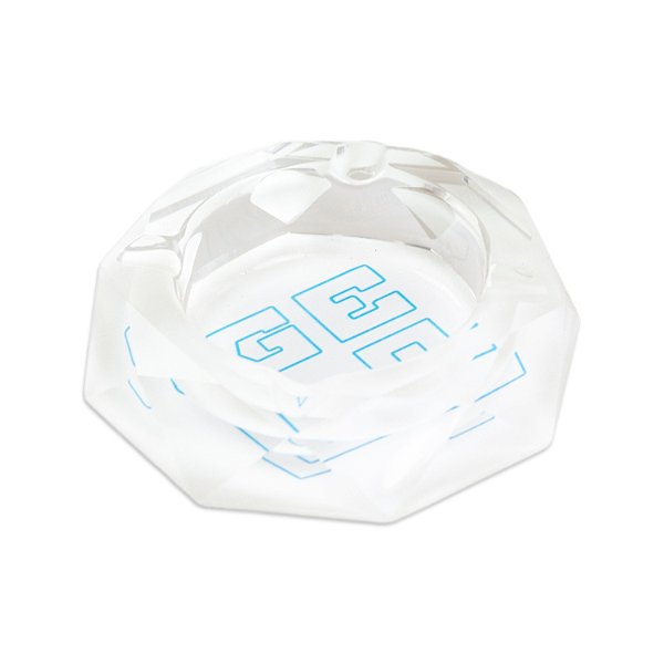 Cinzeiro de Vidro Gelo (Diamante) - Branco Logo Alternativo