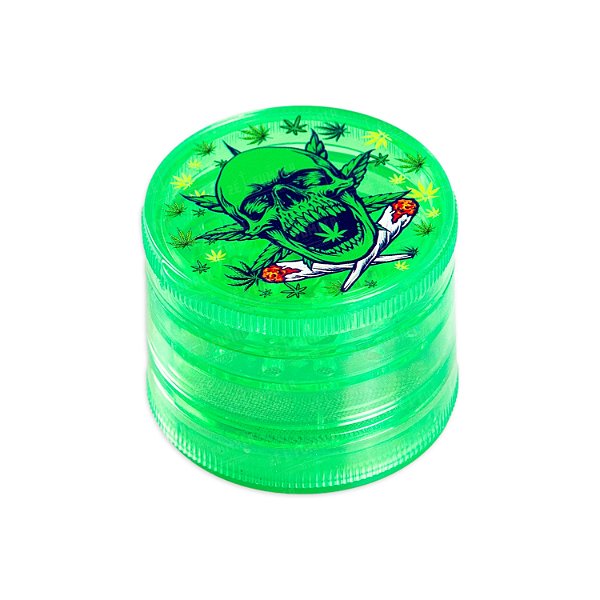 Dichavador de Plástico Skull Verde - Weed Skull