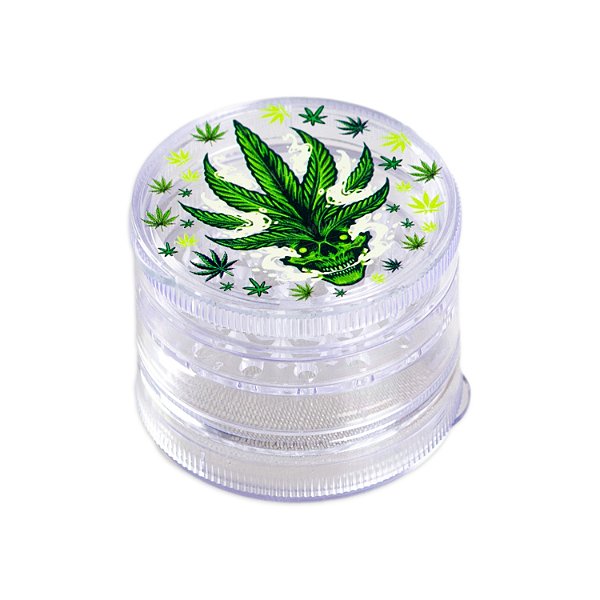 Dichavador de Plástico Skull Transparente - Caveira Smoking