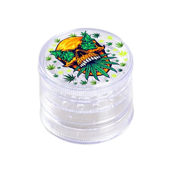 Dichavador de Plástico Skull Transparente - Skull Laranja