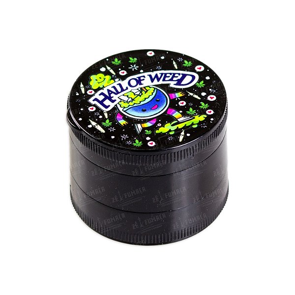Dichavador de Plástico Hall Of Weed Preto - Weed