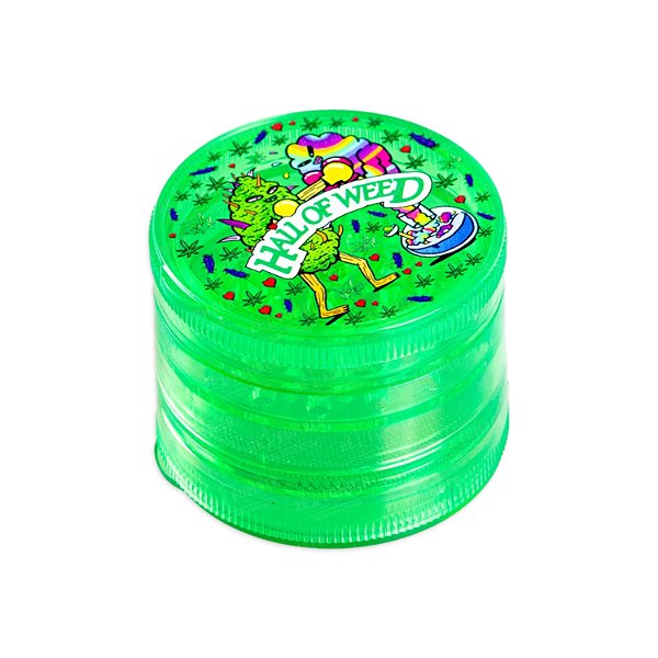 Dichavador de Plástico Hall Of Weed Verde - Weed Lutador