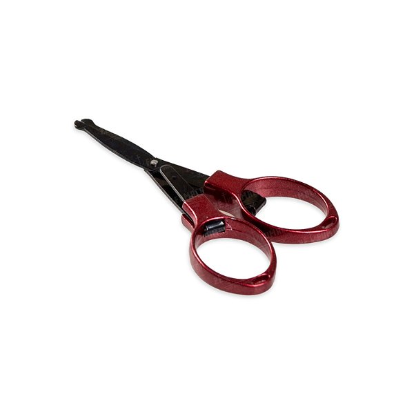 Tesoura Abduzido Dobravel Round Metal - Vermelho e Preto