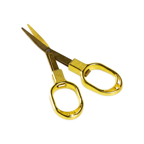 Tesoura Abduzido Dobrável Prime - Dourado / Dourado