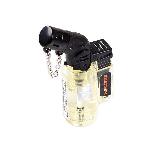 Isqueiro Maçarico Curvado WF Translúcido (1 Chama) - Transparente