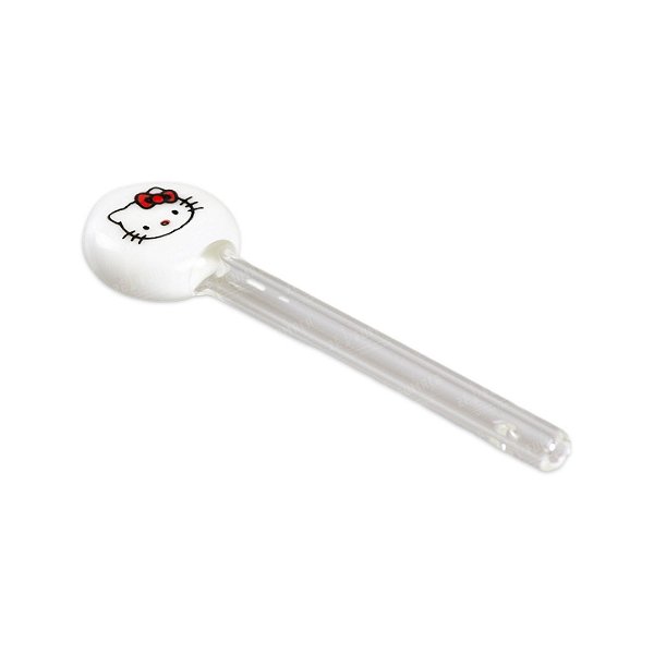 Piteira de Vidro Art 6 mm Hello Kitty - Branco
