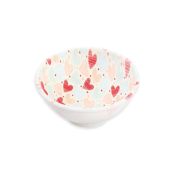 Cuia de Silicone Estampada - Coração Vermelho e Azul