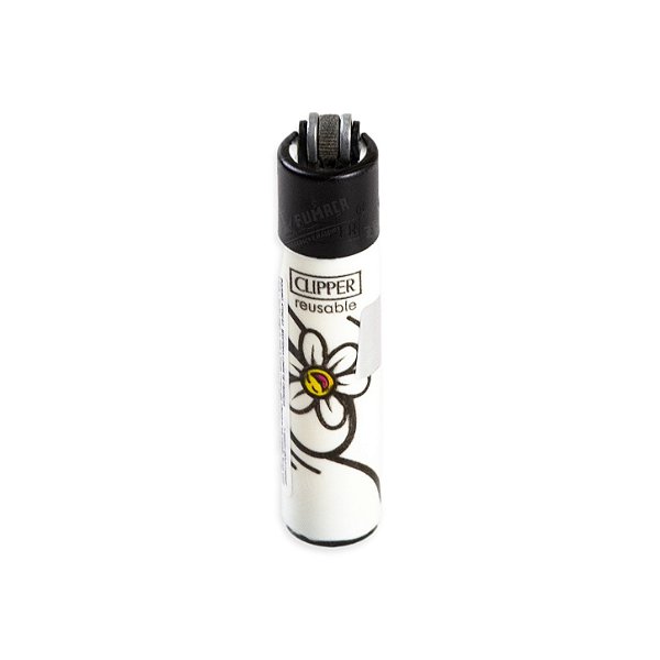 Isqueiro Micro Clipper Dancing Daisy - Branco