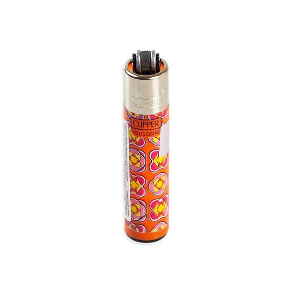 Isqueiro Micro Clipper Vintage Pattern - Laranja